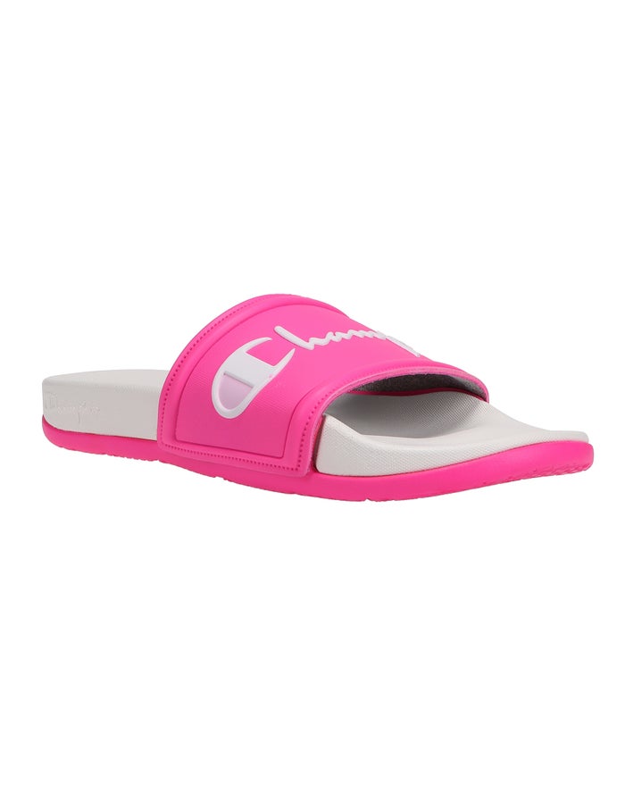 Champion Womens Slides NZ - Ipo Squish White/Pink ( 3605-JZHPL )